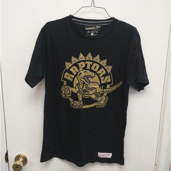 Toronto Raptors Mitchell & Ness Black & Gold Mens Small - Picture 3 of 5